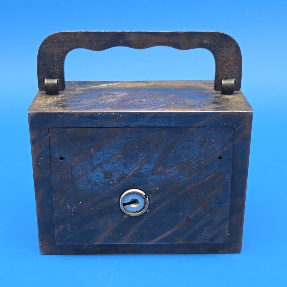 Antique W.F. Burns Coin/Paper Savings Bank - No Key